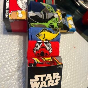 Star Wars casual CREW SOCKS Men Size 8-12 NEW  6 Pair hyp